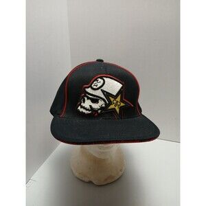 Rockstar Energy Drink Metal Mulisha‎ Black Skull FlexFit Fitted Hat Cap Large/XL